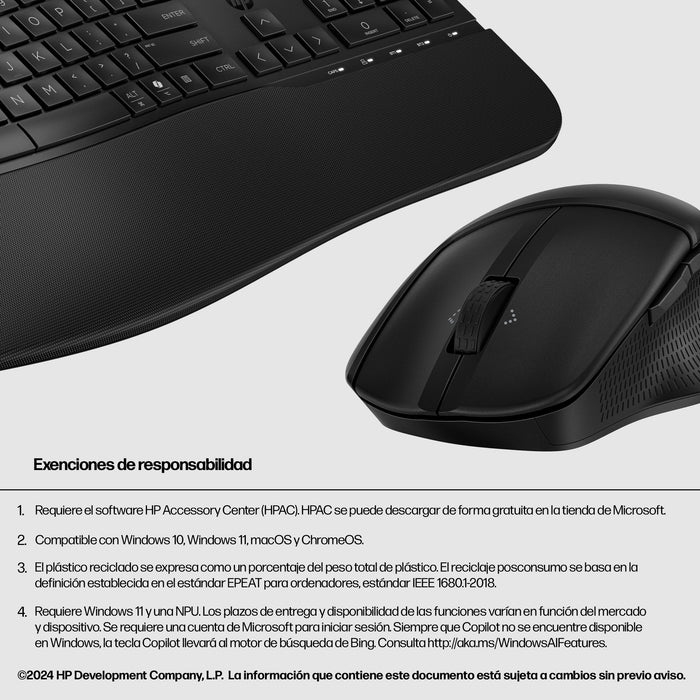 EAN 0198122954674 - HP 685 Comfort Dual-Mode Keyboard and Mouse Combo teclado Ratón incluido Oficina RF Wireless + Bluetooth  imagen 4