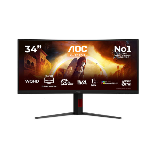 EAN 4038986113502 - AOC G4 CU34G4ZCA pantalla para PC 86,4 cm (34") 3440 x 1440 Pixeles Wide Quad HD Negro, Rojo imagen 1