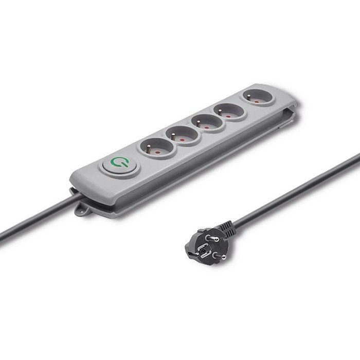 EAN 5901878502724 - Qoltec 50272 limitador de tensión Gris 5 salidas AC 230 V 3 m imagen 1