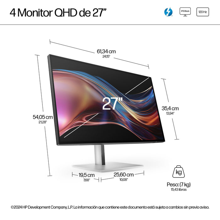 EAN 5715063476451 - HP شاشة Series 7 Pro QHD Thunderbolt مقاس 27 بوصة - 727pu pantalla para PC 68,6 cm (27") 2560 x 1440 Pixe imagen 9