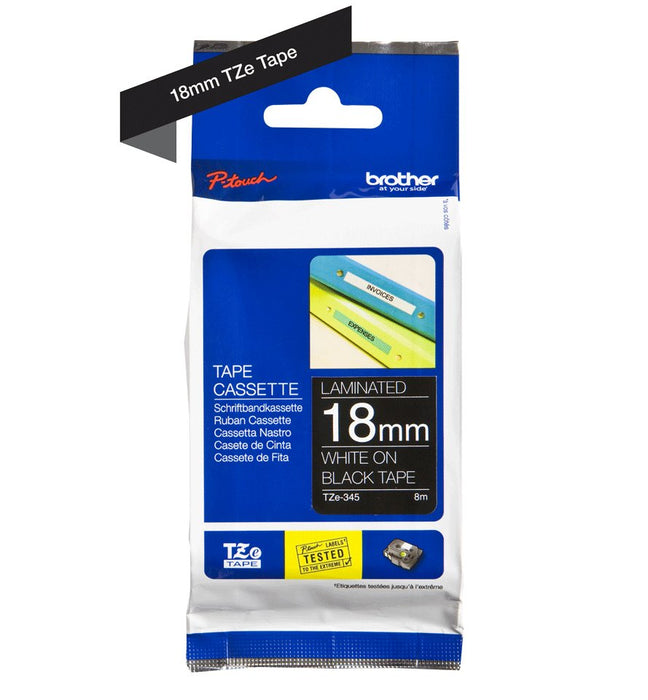 EAN 0012502625865 - Brother TZE-345 cinta para impresora de etiquetas Blanco sobre negro imagen 3