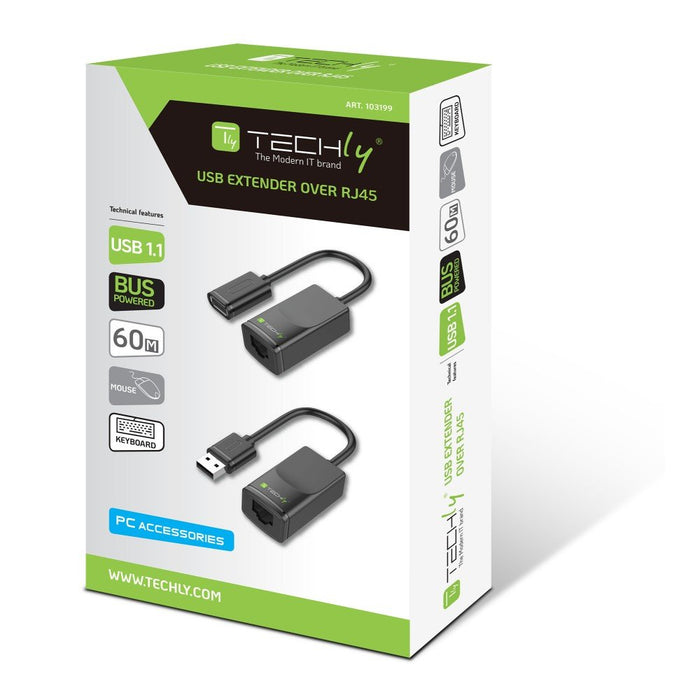 EAN 8051128103199 - Techly IUSB-EXTENDTY2 cambiador de género para cable RJ-45 USB 2.0 Type-A Negro imagen 2