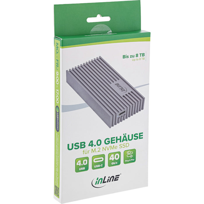 EAN 4043718342143 - InLine 00031J caja para disco duro externo Caja externa para unidad de estado sólido (SSD) Gris M.2 imagen 5