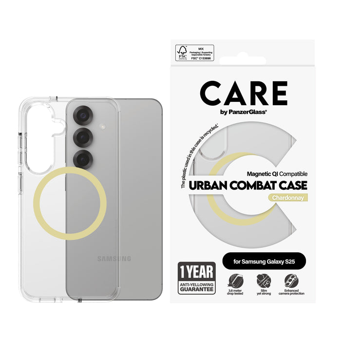 EAN 5715685016950 - PanzerGlass CARE™ by ® Urban Combat Case Transparent w. Chardonnay Qi Compatible Samsung Galaxy S25 funda imagen 2