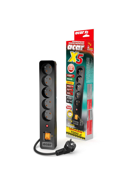 EAN 5904743525309 - ACAR X5 Negro 5 salidas AC 230 V 1,5 m imagen 2