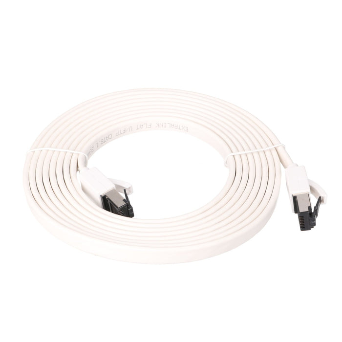EAN 5904960297850 - Extralink LAN PATCHCORD CAT.8 U/FTP 3M 40G FLAT SHIELDED FOILED TWISTED PAIR BARE COPPER WHITE cable de r imagen 2