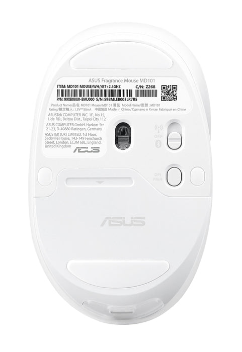 EAN 4711387343654 - ASUS Fragrance Mouse MD101 ratón Hogar Ambidextro RF Wireless + Bluetooth Óptico 2400 DPI imagen 5