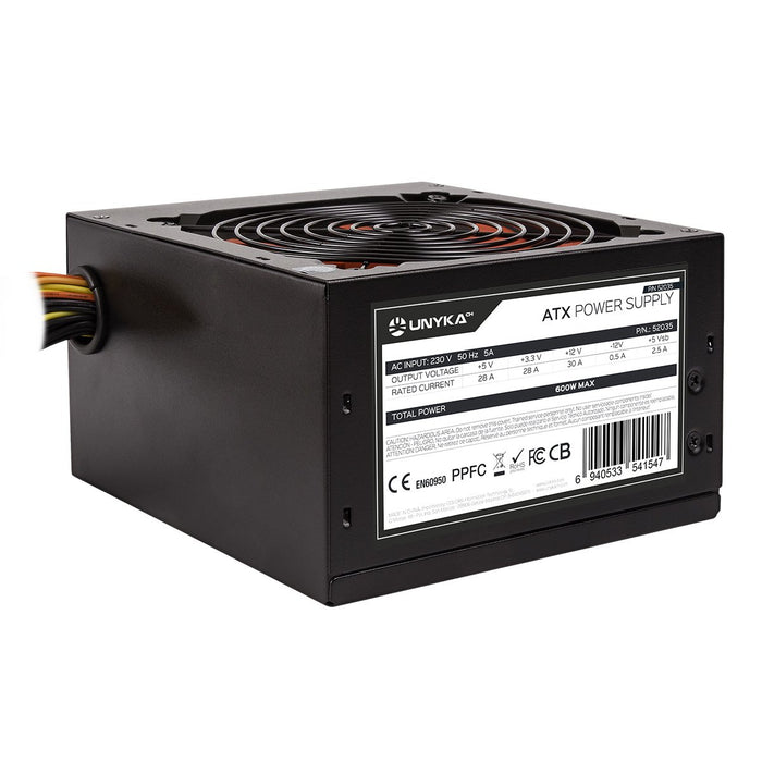 EAN 6940533541547 - UNYKAch ATX 600W Gaming unidad de fuente de alimentación 20+4 pin ATX Negro, Rojo imagen 4