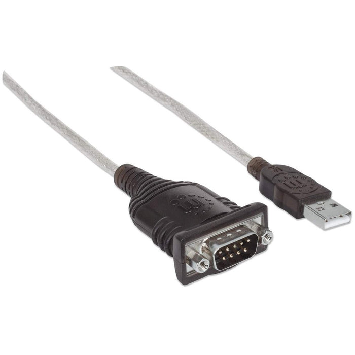 EAN 0766623205153 - Manhattan 205153 cable de serie Negro, Transparente 0,45 m USB A Serial/COM/RS232/DB9 imagen 2