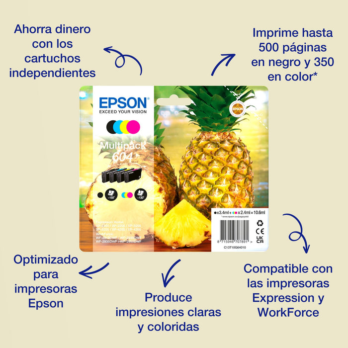 EAN 8715946707907 - Epson 604 cartucho de tinta 1 pieza(s) Original Rendimiento estándar Negro, Cian, Magenta, Amarillo imagen 2
