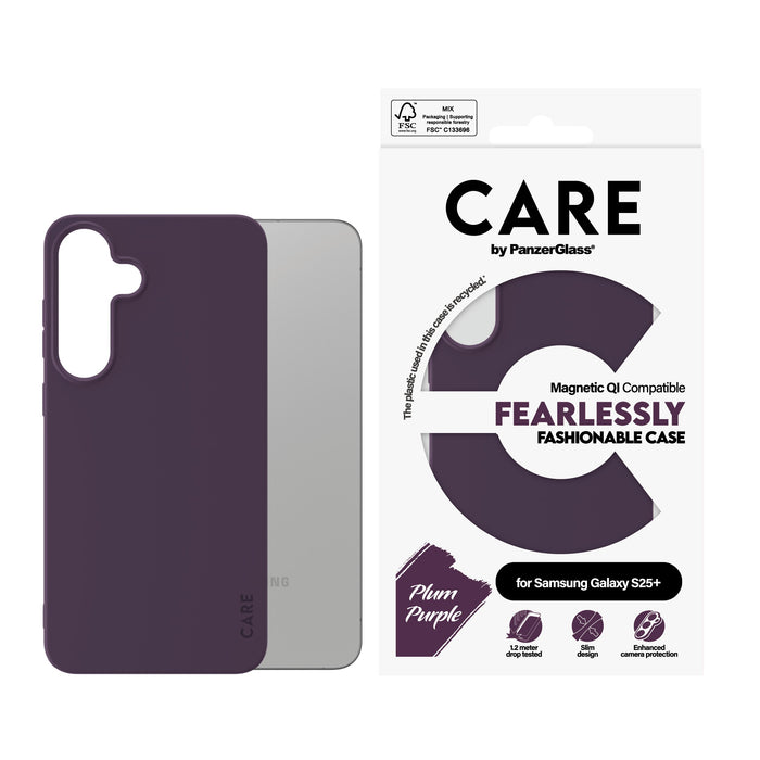 EAN 5715685016578 - PanzerGlass CARE™ by ® Case Plum Purple w. Qi Compatible Samsung Galaxy S25+ funda para teléfono móvil Pú imagen 2