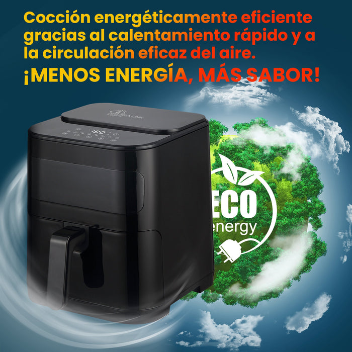 EAN 5906168638671 - Extralink HOME AIR FRYER 10L (6L+4L) EU SJ-1000 2500W freidora Doble Freidora de aire caliente Negro imagen 16