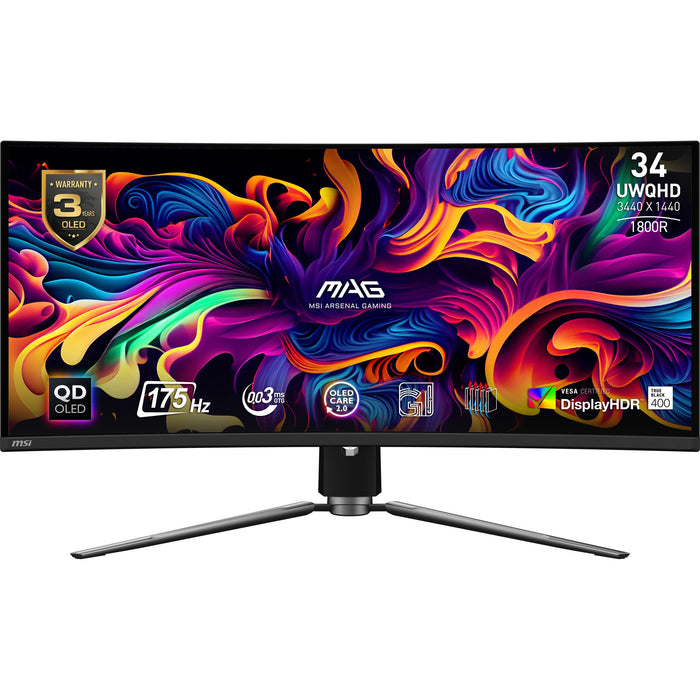 EAN 4711377135726 - MSI MAG 341CQP QD-OLED pantalla para PC 86,4 cm (34") 3440 x 1440 Pixeles UltraWide Quad HD Negro imagen 1