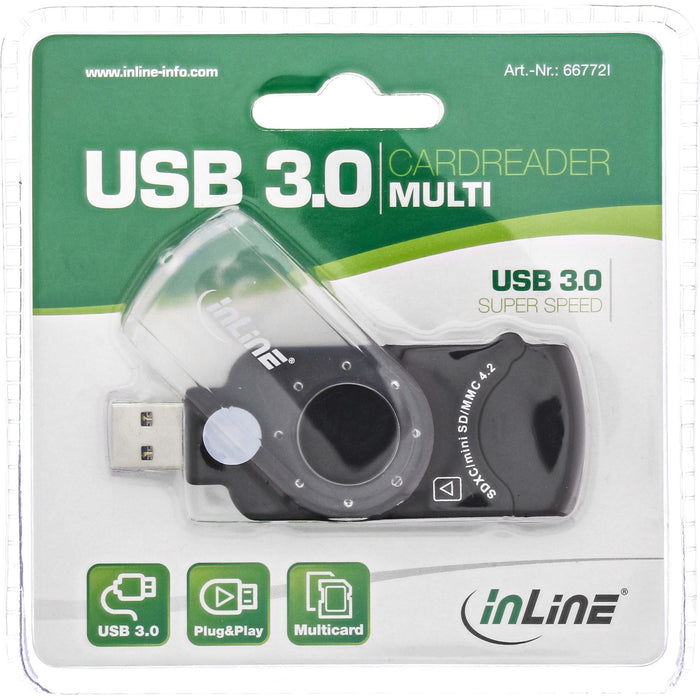 EAN 4043718237104 - InLine 66772I lector de tarjeta USB 3.2 Gen 1 (3.1 Gen 1) Negro imagen 4