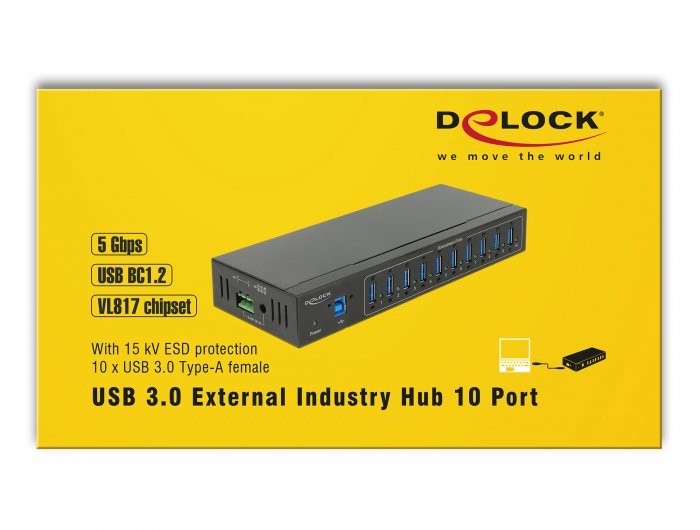 EAN 4043619639199 - DeLOCK 63919 hub de interfaz USB 3.2 Gen 1 (3.1 Gen 1) Micro-B 5000 Mbit/s Negro imagen 6