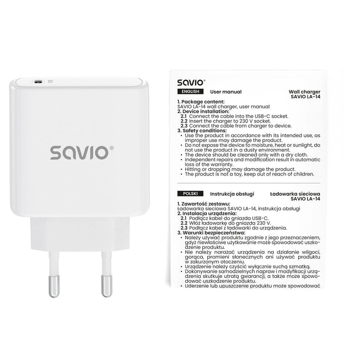 EAN 5907264110078 - Savio LA-14 cargador de dispositivo móvil Universal Blanco Corriente alterna Exterior imagen 8