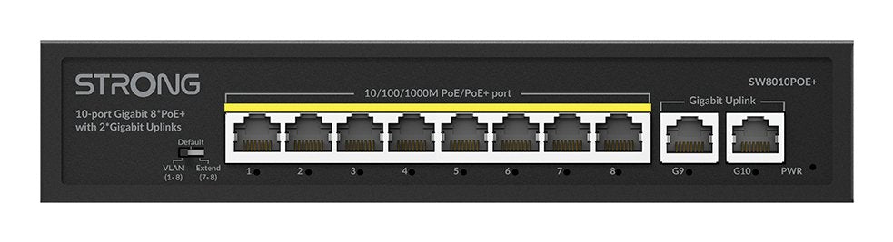 EAN 9120072379062 - Strong SW8010POE+ switch Gigabit Ethernet (10/100/1000) Energía sobre Ethernet (PoE) Escritorio Negro imagen 2