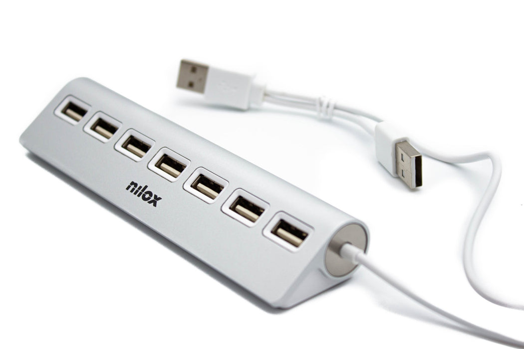 EAN 8436556148460 - Nilox NXHU7ALU2 hub de interfaz 480 Mbit/s Gris imagen 5