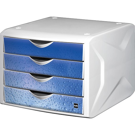 EAN 4012086015256 - Helit H6129634 organizador para cajón de escritorio Plástico Azul, Blanco imagen 1