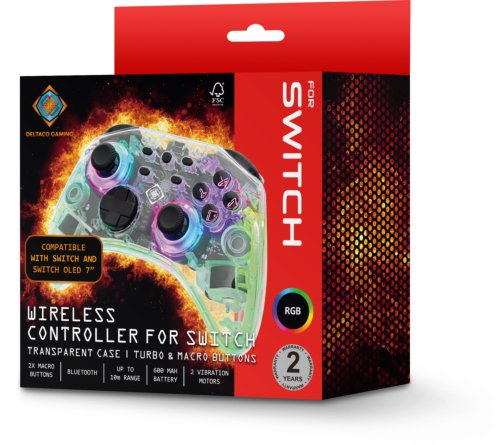 EAN 7333048059819 - Deltaco GAM-149-T Transparente Gamepad Android, Nintendo Switch, Nintendo Switch OLED, PC, iOS imagen 9
