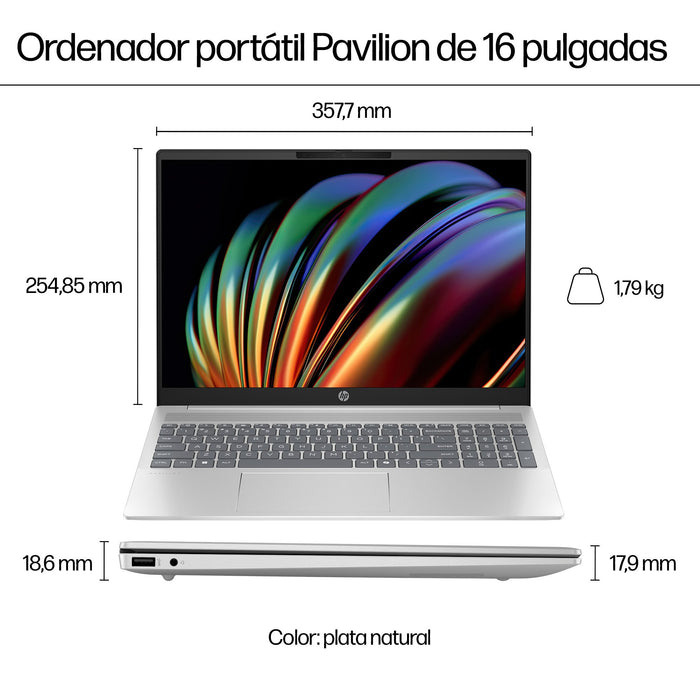 EAN 0198701309185 - HP Pavilion 16-af0024ns Intel Core Ultra 5 125U Portátil 40,6 cm (16") 2K 16 GB LPDDR5x-SDRAM 512 GB SSD  imagen 6