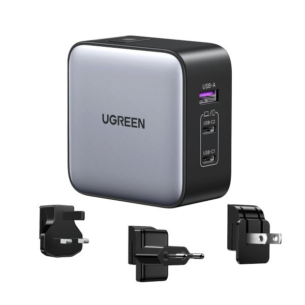 EAN 6957303894093 - Ugreen 65W Nexode GaN Auriculares, Teléfono móvil, Portátil, Reloj inteligente, Tableta Gris USB Carga rá imagen 1