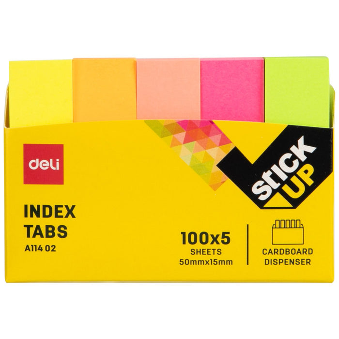 EAN 6935205304681 - Deli EA11402 pestaña autoadhesiva 100 hojas Rosa, Naranja, Amarillo, Rojo, Verde imagen 2