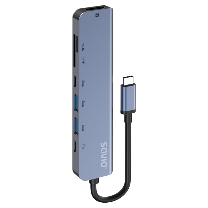 EAN 5901986049791 - Savio AK-82 hub de interfaz USB Tipo C 5000 Mbit/s Negro imagen 2