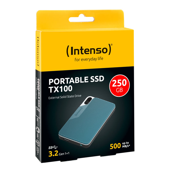 EAN 4034303033522 - Intenso Lesen/Schreiben bis zu 500 MB/s/250GB USB Tipo C 3.2 Gen 1 (3.1 Gen 1) Azul, Gris imagen 3