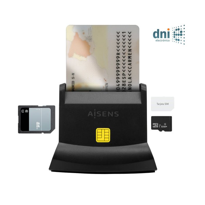 EAN 8436574706307 - AISENS ASCR-SN04CSD-BK lector de control de acceso Lector USB de control de acceso imagen 2