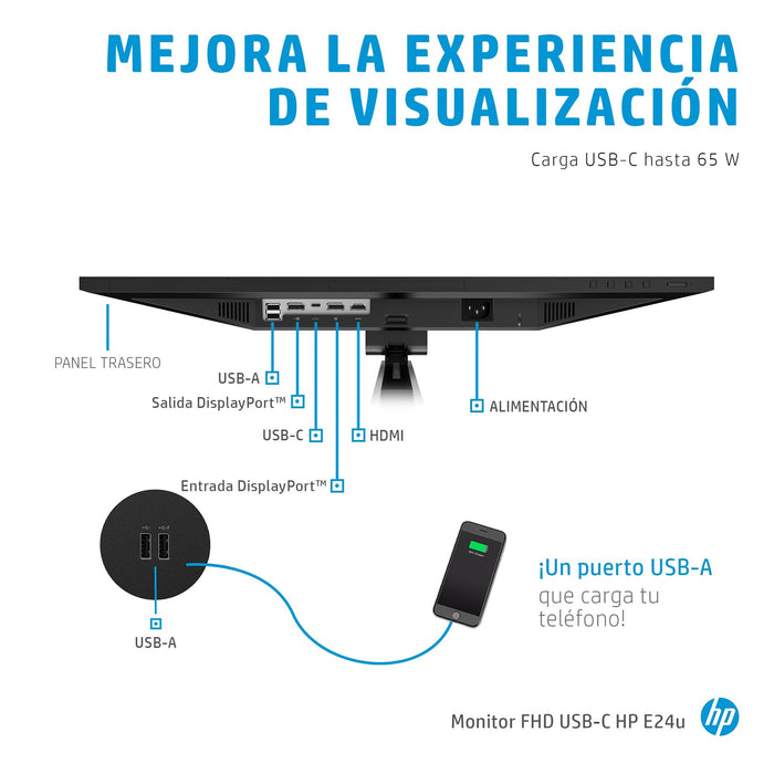 EAN 0195122123987 - HP E24u G4 pantalla para PC 60,5 cm (23.8") 1920 x 1080 Pixeles Full HD LCD Negro, Plata imagen 9