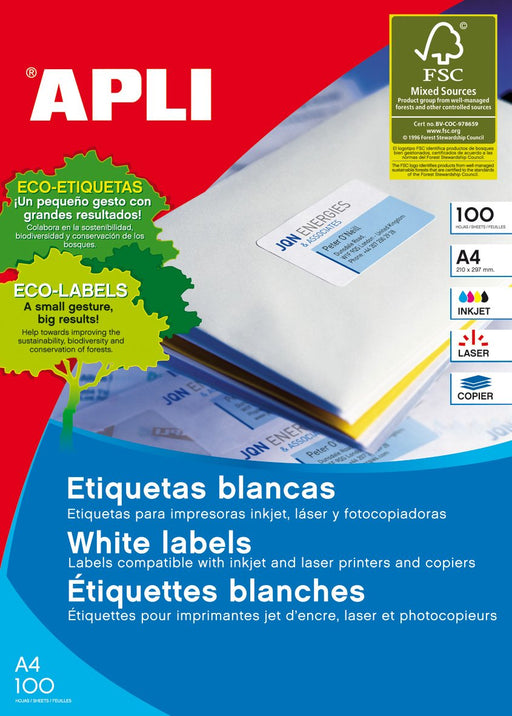 EAN 8410782012986 - APLI 01298 etiqueta de impresora Blanco Etiqueta para impresora autoadhesiva imagen 1
