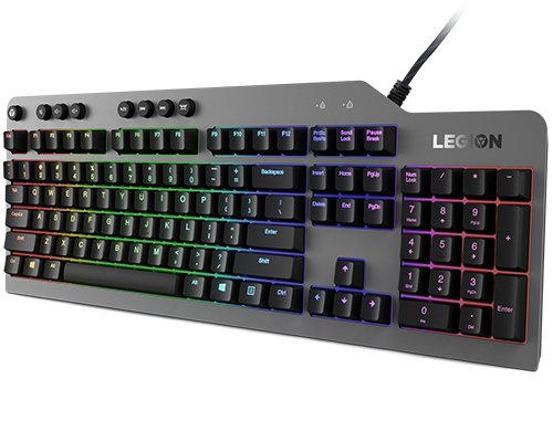 EAN 193268293847 - Lenovo Legion K500 teclado Juego USB QWERTY Inglés de EE. UU. Negro, Gris imagen 2