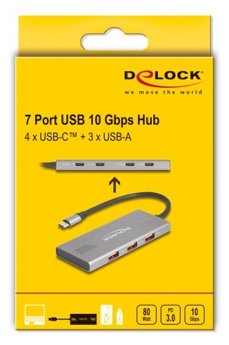 EAN 4043619643134 - DeLOCK 64313 hub de interfaz USB 3.2 Gen 2 (3.1 Gen 2) Type-C 10000 Mbit/s Gris imagen 3