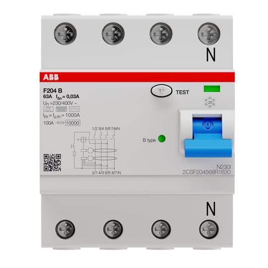 EAN 8012542342151 - ABB F204 B-63/0.03 corta circuito Interruptor diferencial 4 imagen 2