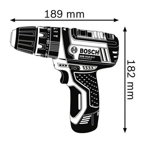 EAN 3165140773287 - Bosch GSB 10,8-2-LI Professional Sin llave Negro, Azul, Rojo imagen 2
