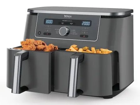 EAN 622356322676 - Ninja DZ400EU freidora Doble 9,5 L Independiente 2470 W Freidora de aire caliente Gris imagen 2