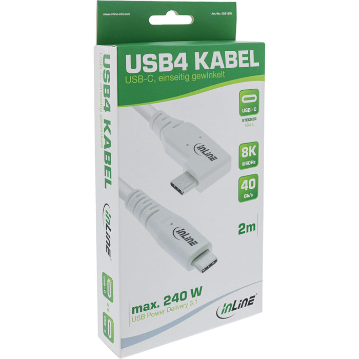 EAN 4043718316922 - InLine 35912W cable USB USB4 Gen 3x2 2 m USB C 40 Gbit/s 240 W Blanco imagen 3