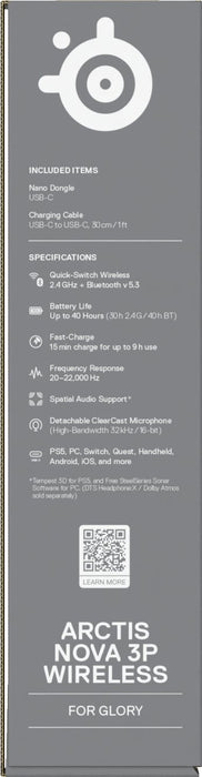 EAN 5707119061315 - Steelseries Arctis Nova 3P Auriculares Inalámbrico Diadema Música/uso diario Bluetooth Lavanda imagen 10