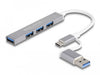 EAN 4043619642144 - DeLOCK 64214 hub de interfaz USB 3.2 Gen 1 (3.1 Gen 1) Type-A + Type-C 5000 Mbit/s Plata imagen 1