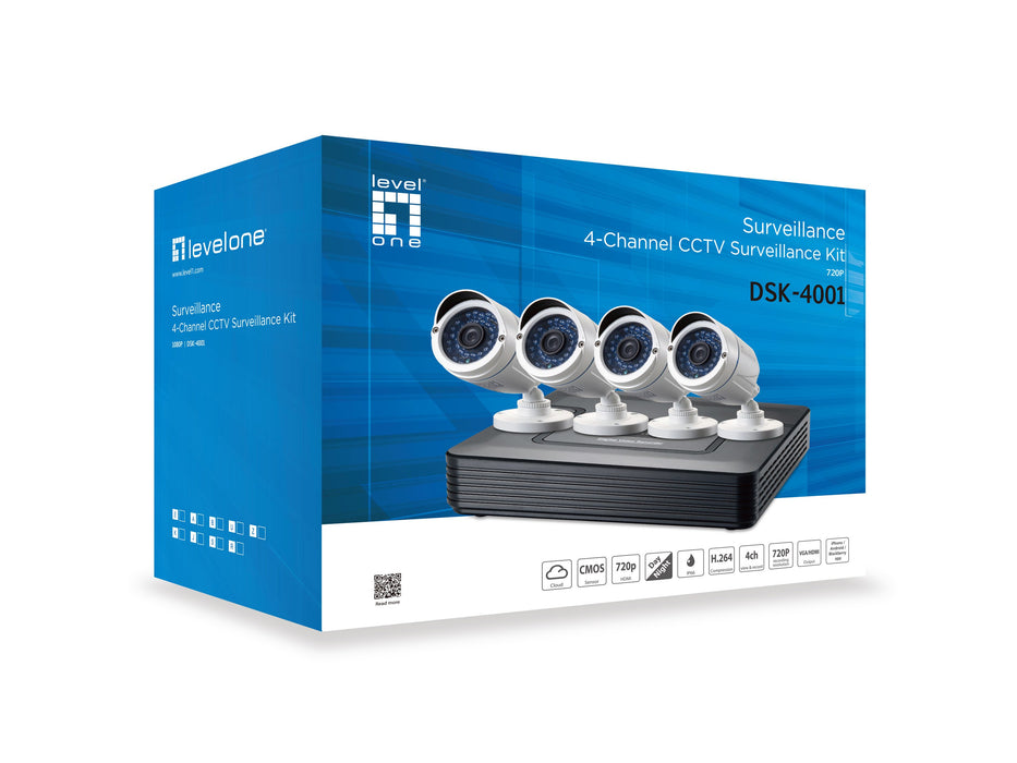 EAN 4015867208328 - LevelOne DSK-4001 kit de videovigilancia Alámbrico 4 canales imagen 2