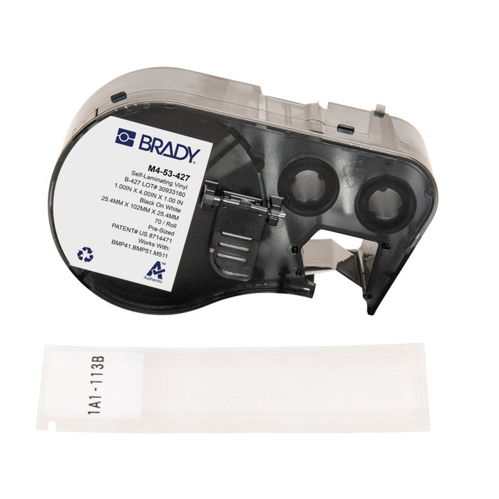 EAN 888434591819 - Brady M4-53-427 etiqueta de impresora Negro, Blanco Etiqueta para impresora autoadhesiva imagen 1