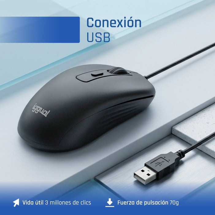 EAN 8435364320839 - iggual OFFICE-ESSENTIAL-4D 2400DPI ratón Oficina Ambidextro USB tipo A Óptico imagen 4