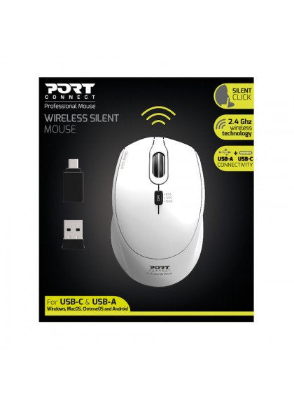 EAN 3567049007140 - Port Designs 900714 ratón Oficina Ambidextro RF Wireless + USB Type-C 1600 DPI imagen 4