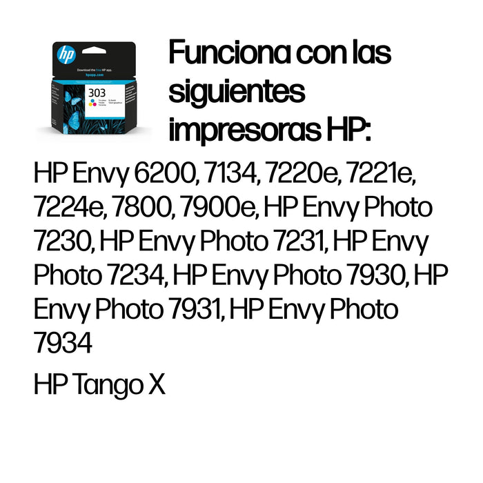 EAN 0199764694539 - HP 303 Tri-color Original Ink Cartridge cartucho de tinta 1 pieza(s) Estándar Cian, Magenta, Amarillo imagen 2