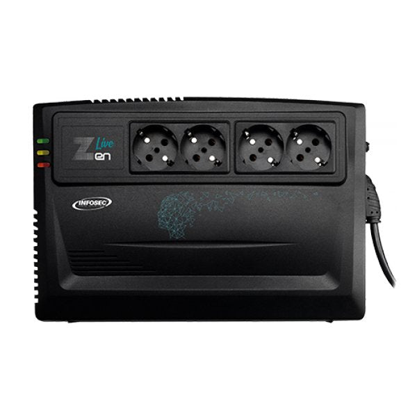 EAN 3700085660836 - Infosec Zen Live 800 sistema de alimentación ininterrumpida (UPS) Línea interactiva 0,8 kVA 480 W 4 salid imagen 2