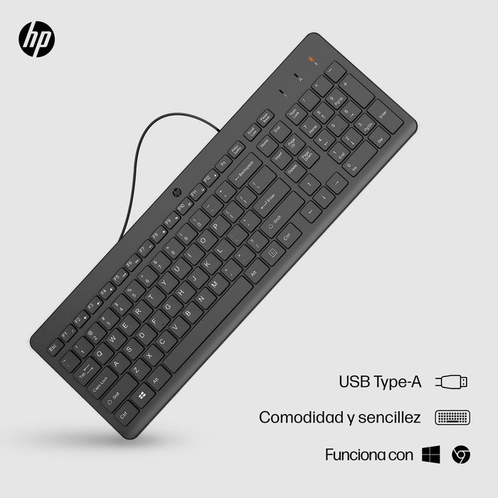 EAN 0196548244119 - HP 150 USB-A Wired Keyboard teclado Universal Negro imagen 3