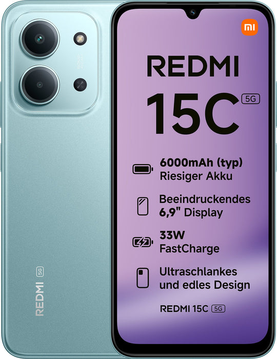 EAN 6932554458669 - Xiaomi Redmi 15C 17,5 cm (6.9") 5G USB Tipo C 4 GB 128 GB 6000 mAh Verde imagen 1
