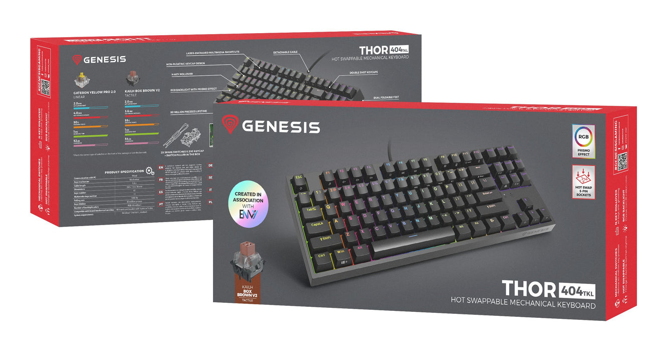 EAN 5901969443219 - GENESIS Thor 404 TKL teclado Juego USB QWERTY Inglés de EE. UU. Negro imagen 2