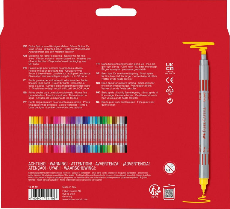 EAN 4005401511403 - Faber-Castell 151140 marcador 40 pieza(s) Punta fina Multicolor imagen 2